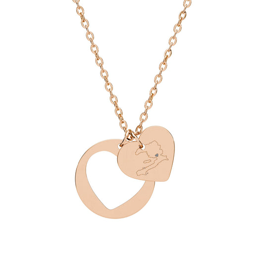Héritage" Custom Heart Map Necklace