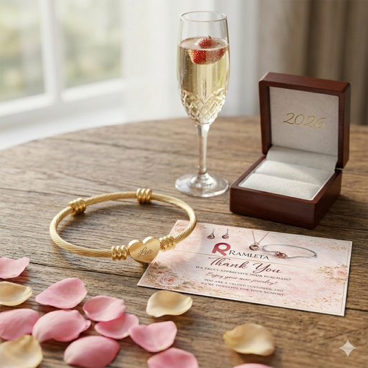 Ramleta Personalized Heart Name Bracelet - Custom Engraved Jewelry Gift