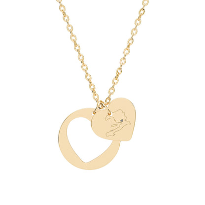 Héritage" Custom Heart Map Necklace