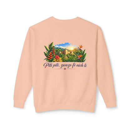 Haiti Heritage Crewneck — "Piti Piti Zwazo Fè Nich Li" Citadel Edition