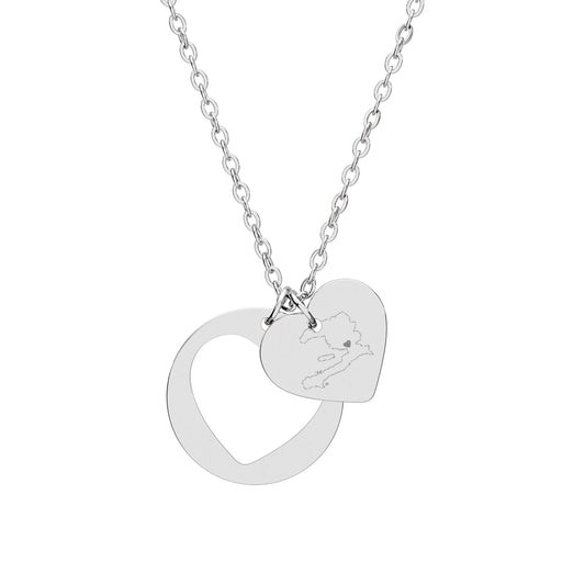 Héritage" Custom Heart Map Necklace