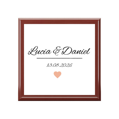 Ramleta Personalized Keepsake Box: Your Names & Special Date Engraved