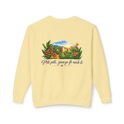 Haiti Heritage Crewneck — "Piti Piti Zwazo Fè Nich Li" Citadel Edition