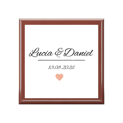 Ramleta Personalized Keepsake Box: Your Names & Special Date Engraved