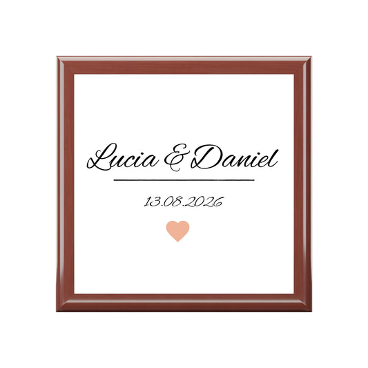 Ramleta Personalized Keepsake Box: Your Names & Special Date Engraved