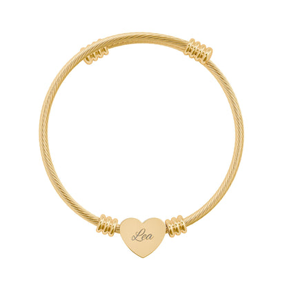 Ramleta Personalized Heart Name Bracelet - Custom Engraved Jewelry Gift