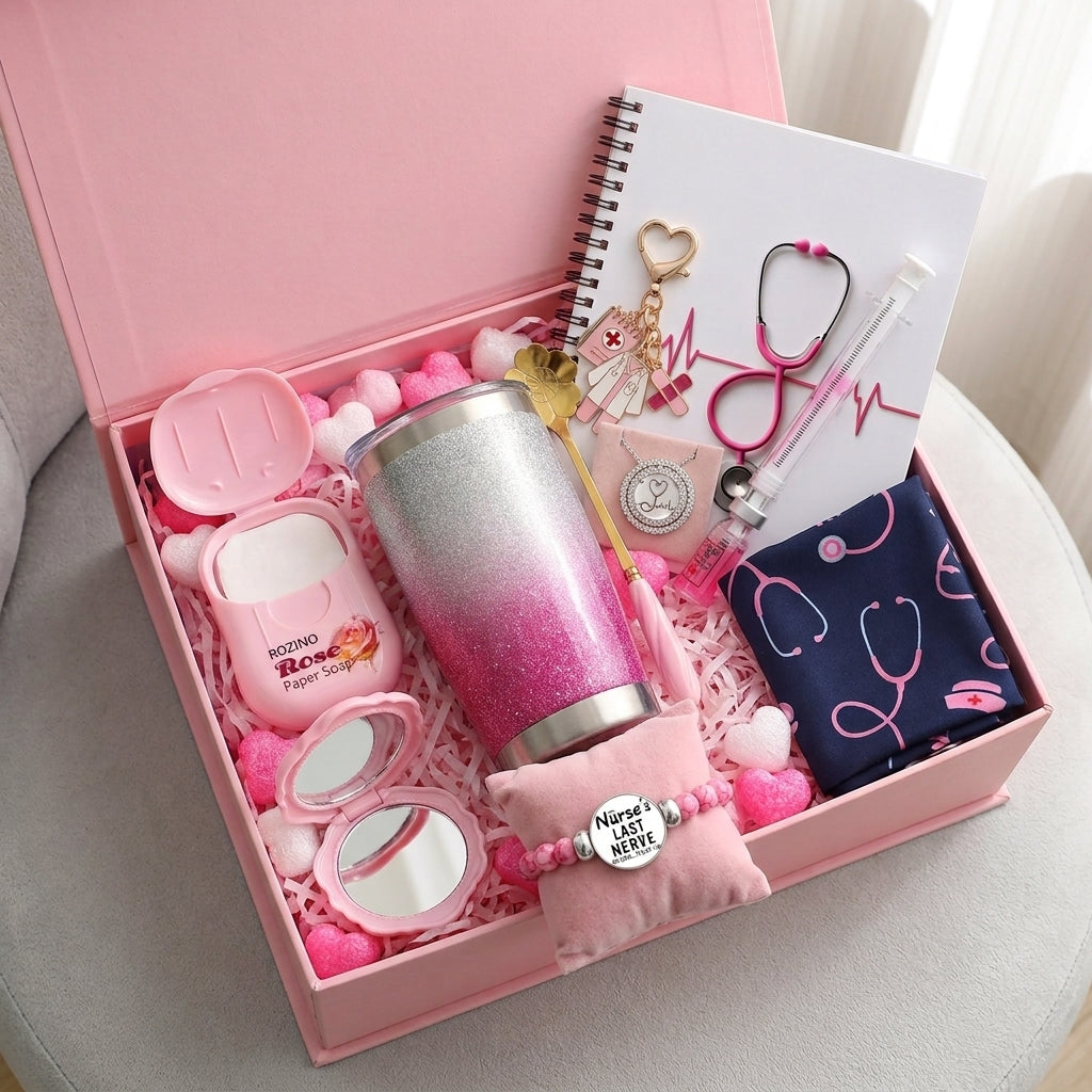 Personalized Nurse Gift Box Set –  Stainless Steel Tumbler & Shift Essentials Kit