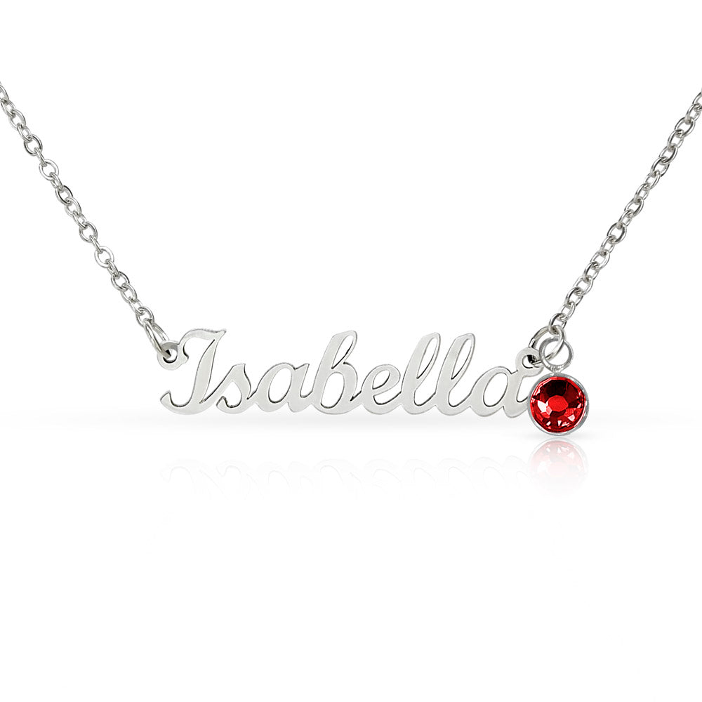 Personalized Birthstone Name Necklace – Family Edition