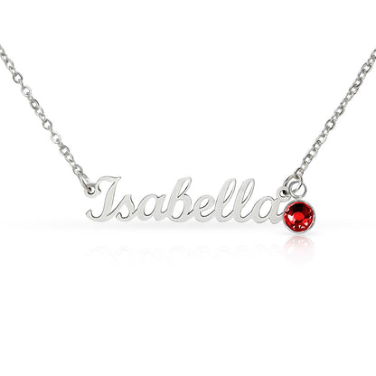 Personalized Birthstone Name Necklace – Family Edition