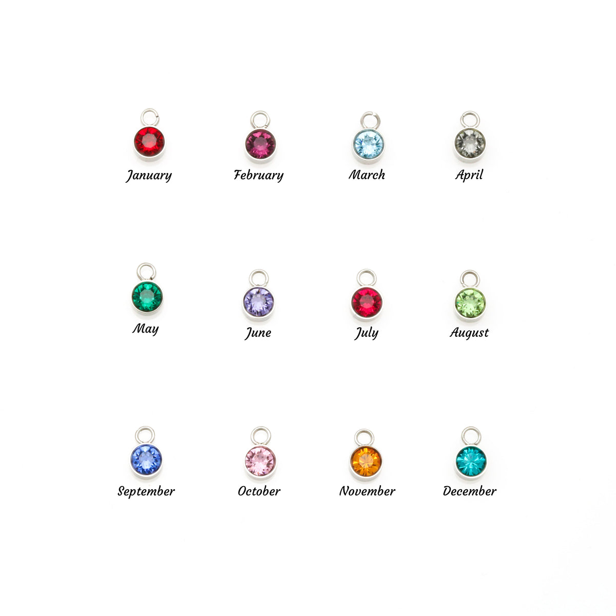Personalized Birthstone Name Necklace – Family Edition