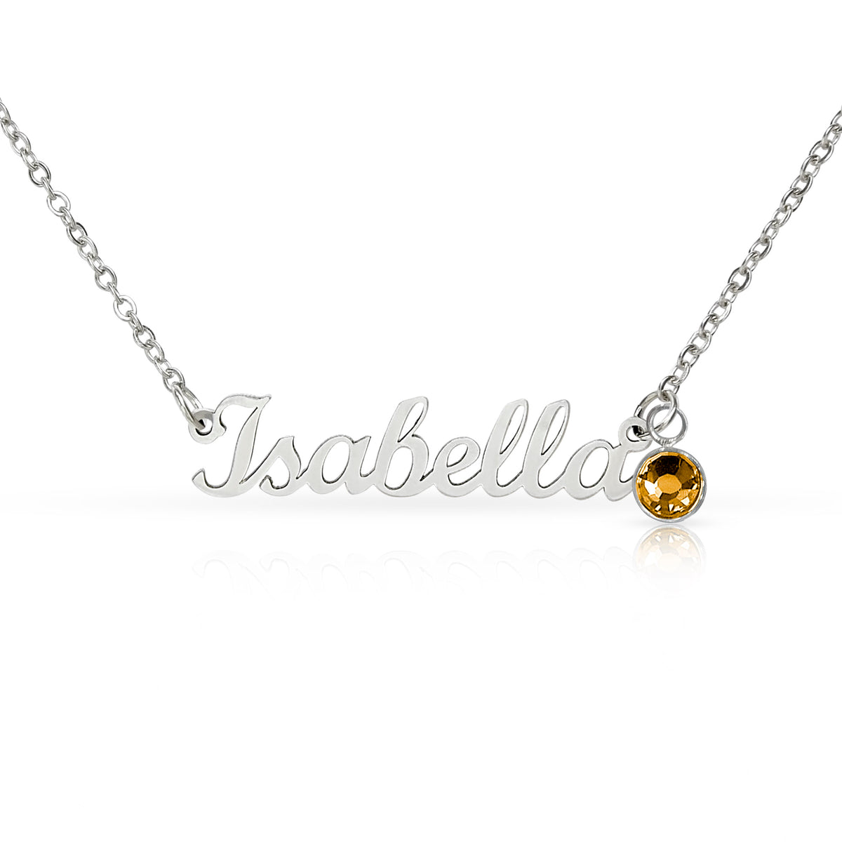 Personalized Birthstone Name Necklace – Family Edition