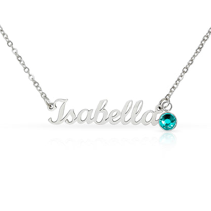 Personalized Birthstone Name Necklace – Family Edition