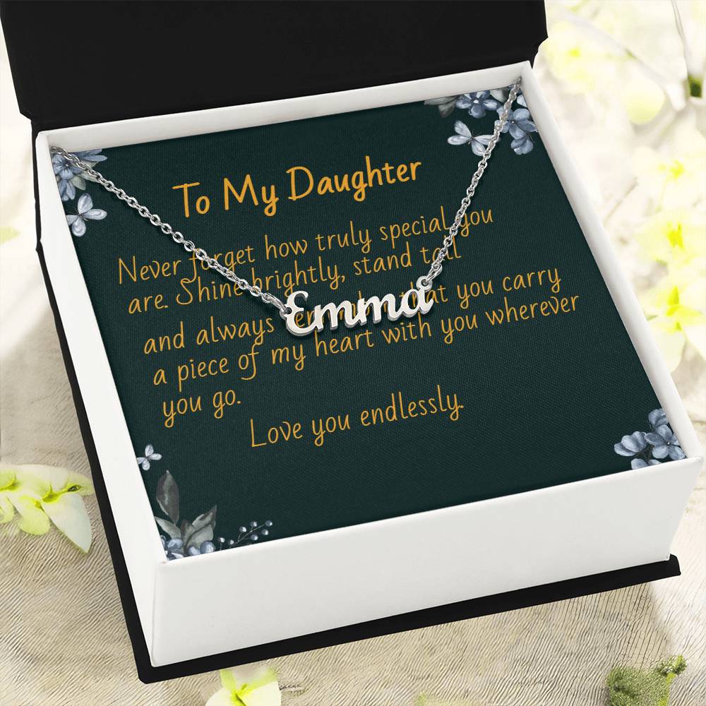 To My Daughter - Eternal Love Necklace with Custom Message Card