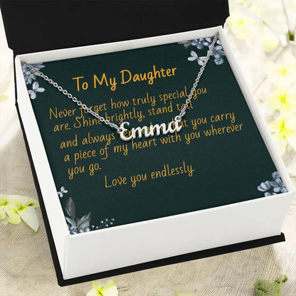 To My Daughter - Eternal Love Necklace with Custom Message Card