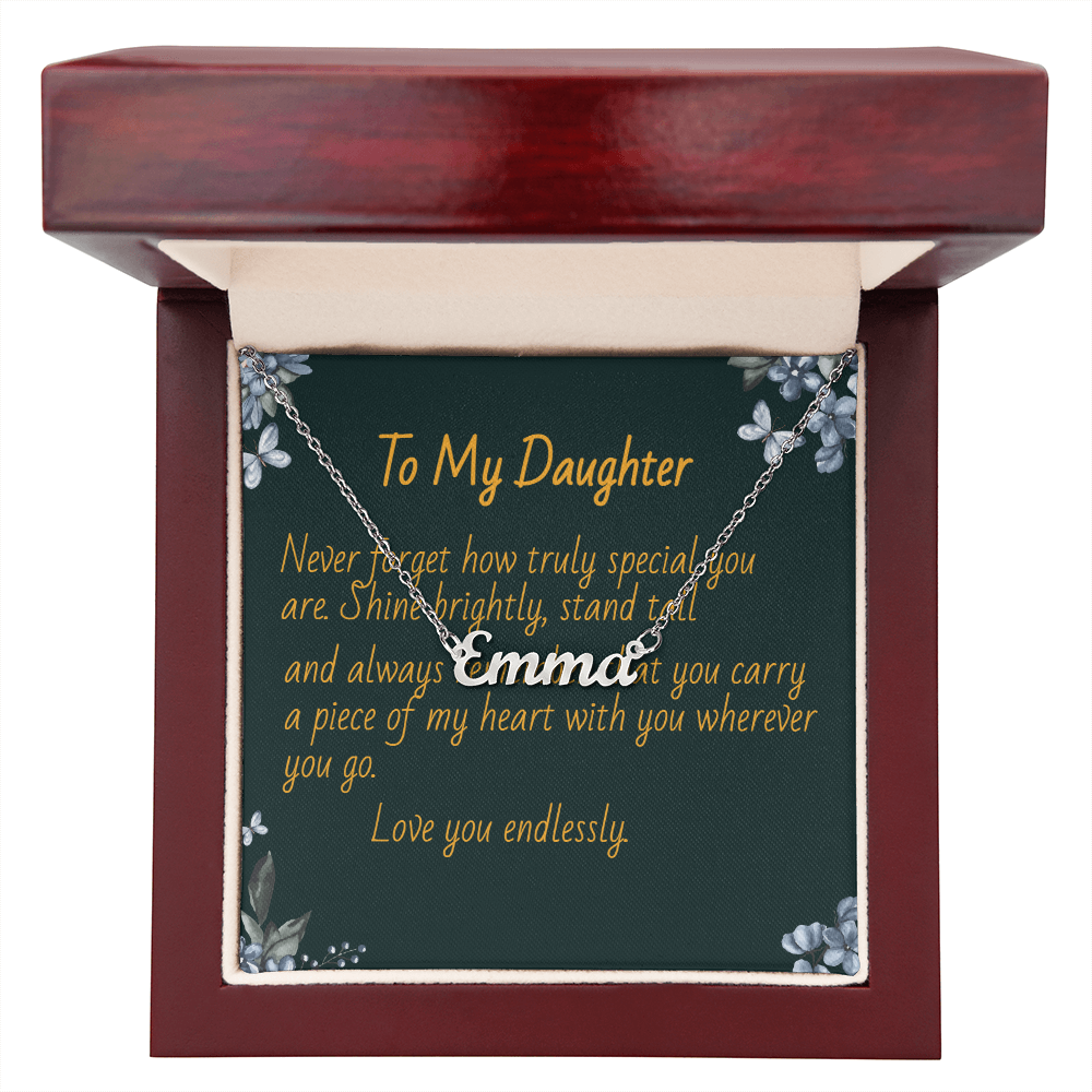 To My Daughter - Eternal Love Necklace with Custom Message Card