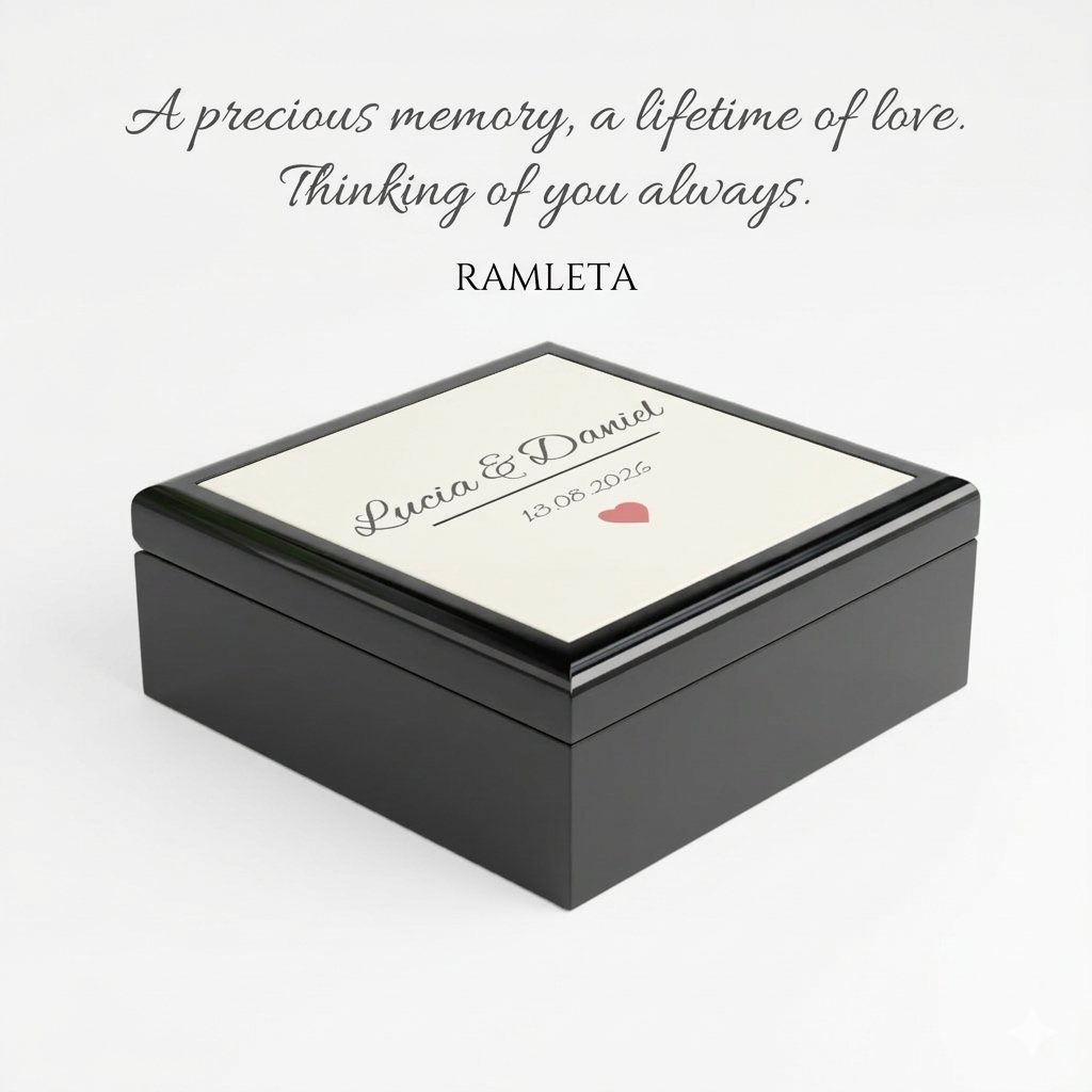 Ramleta Personalized Keepsake Box: Your Names & Special Date Engraved