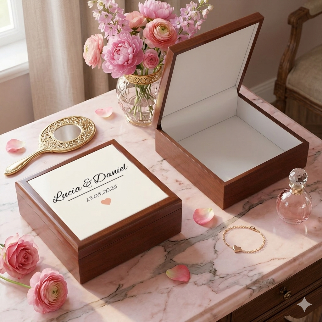 Ramleta Personalized Keepsake Box: Your Names & Special Date Engraved