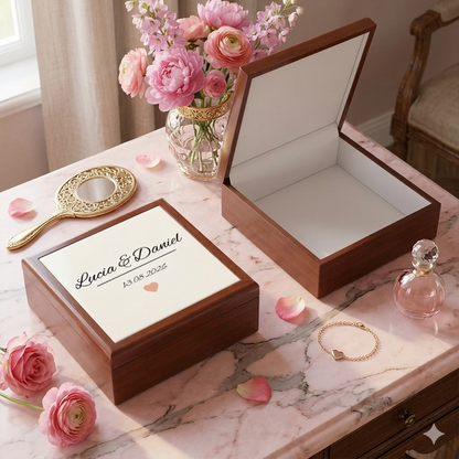 Ramleta Personalized Keepsake Box: Your Names & Special Date Engraved
