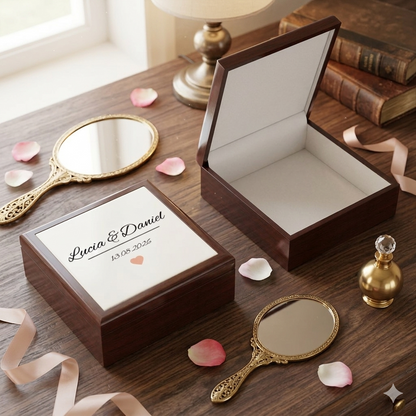 Ramleta Personalized Keepsake Box: Your Names & Special Date Engraved