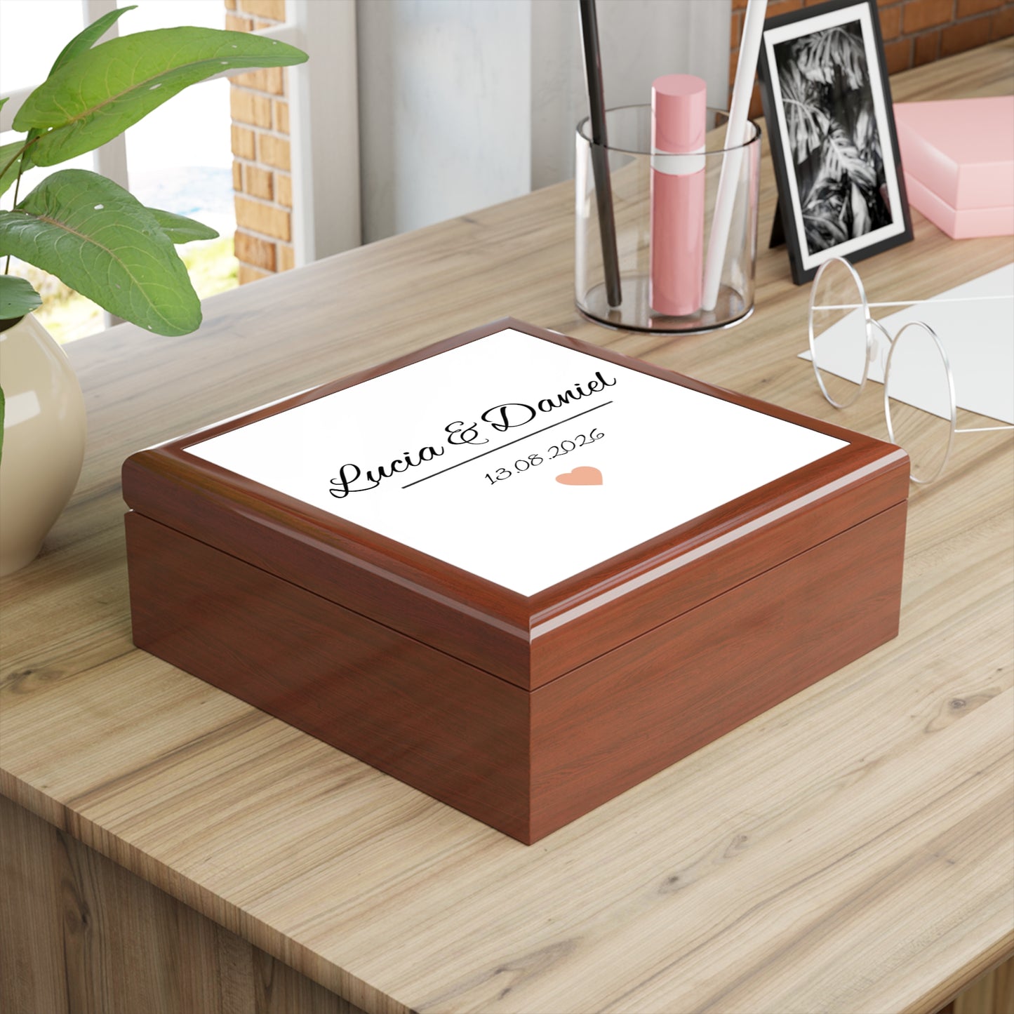 Ramleta Personalized Keepsake Box: Your Names & Special Date Engraved