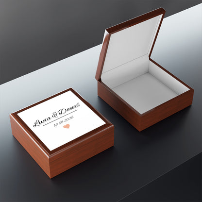 Ramleta Personalized Keepsake Box: Your Names & Special Date Engraved