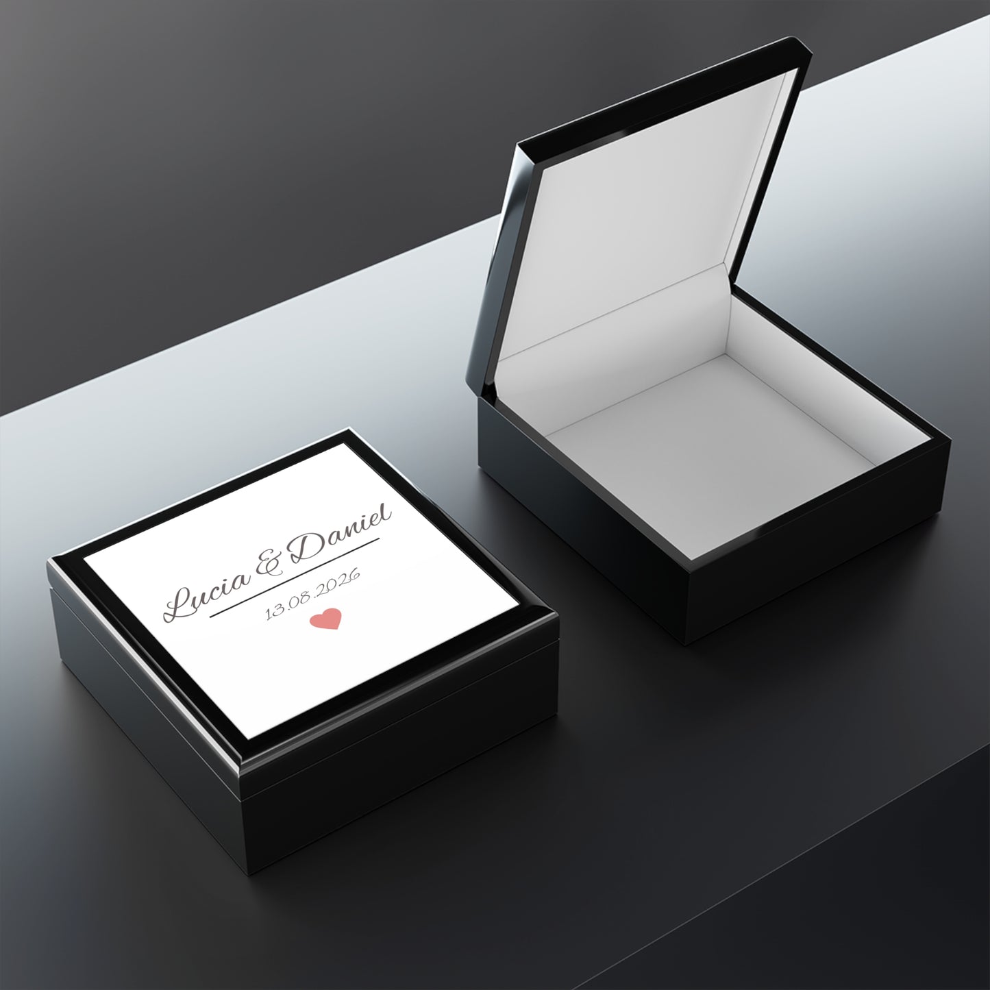 Ramleta Personalized Keepsake Box: Your Names & Special Date Engraved