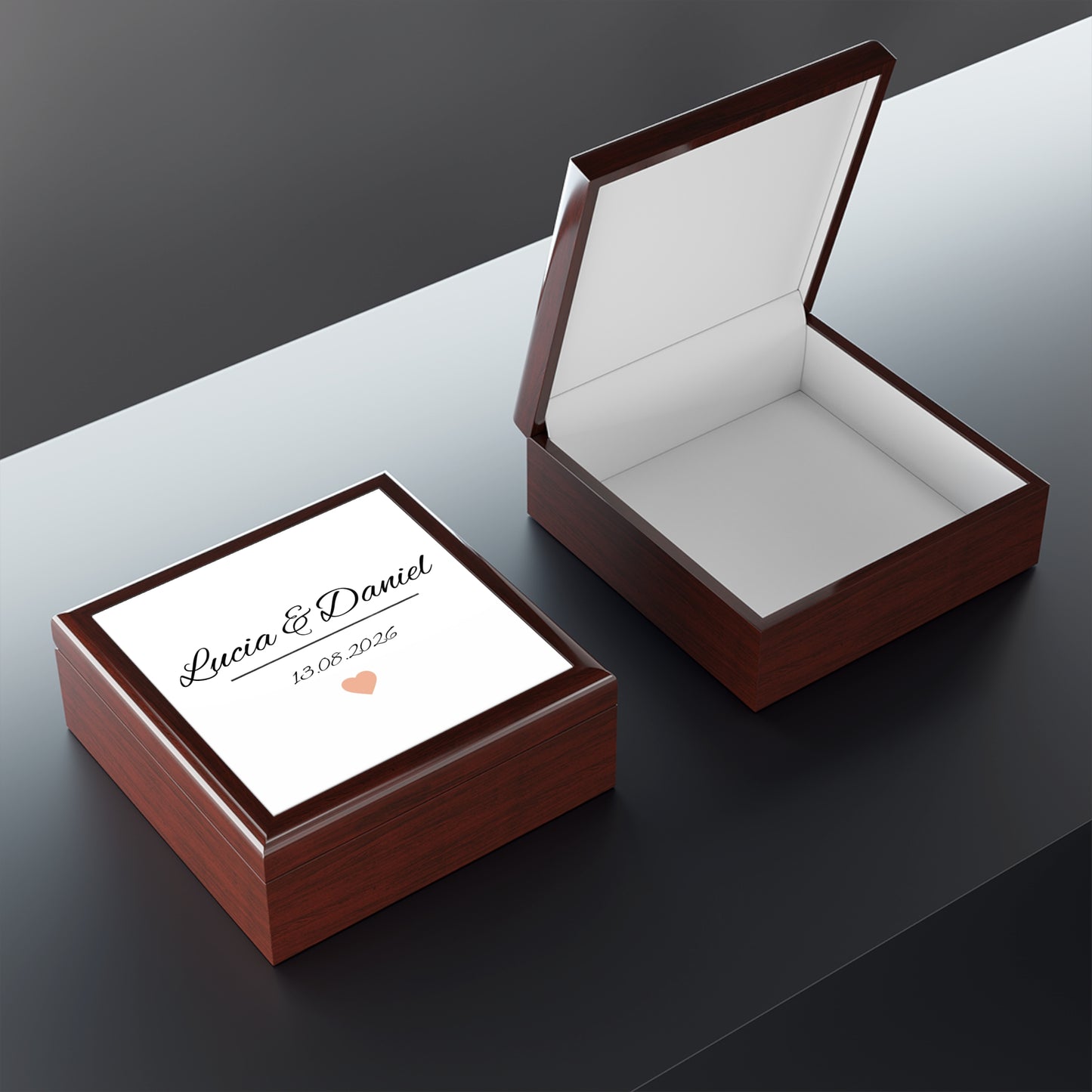 Ramleta Personalized Keepsake Box: Your Names & Special Date Engraved