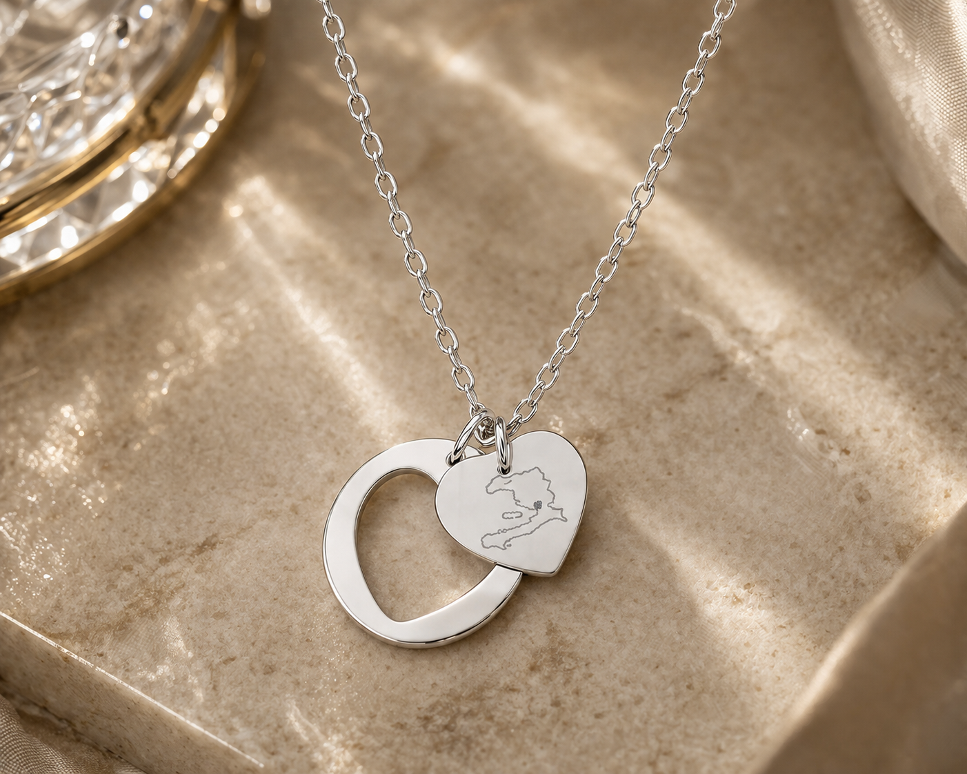 Héritage" Custom Heart Map Necklace