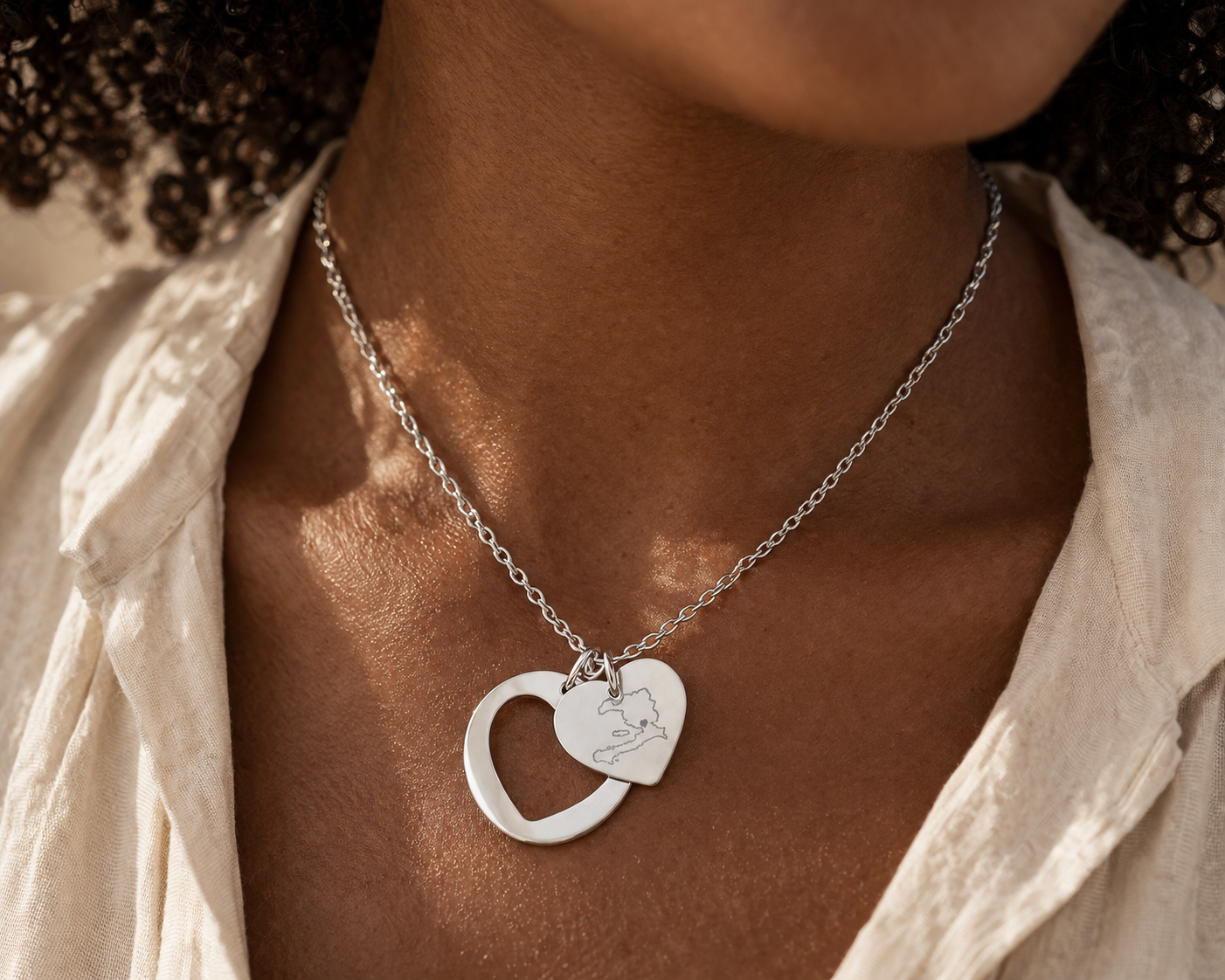 Héritage" Custom Heart Map Necklace