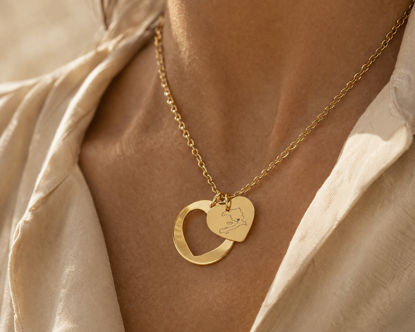 Héritage" Custom Heart Map Necklace