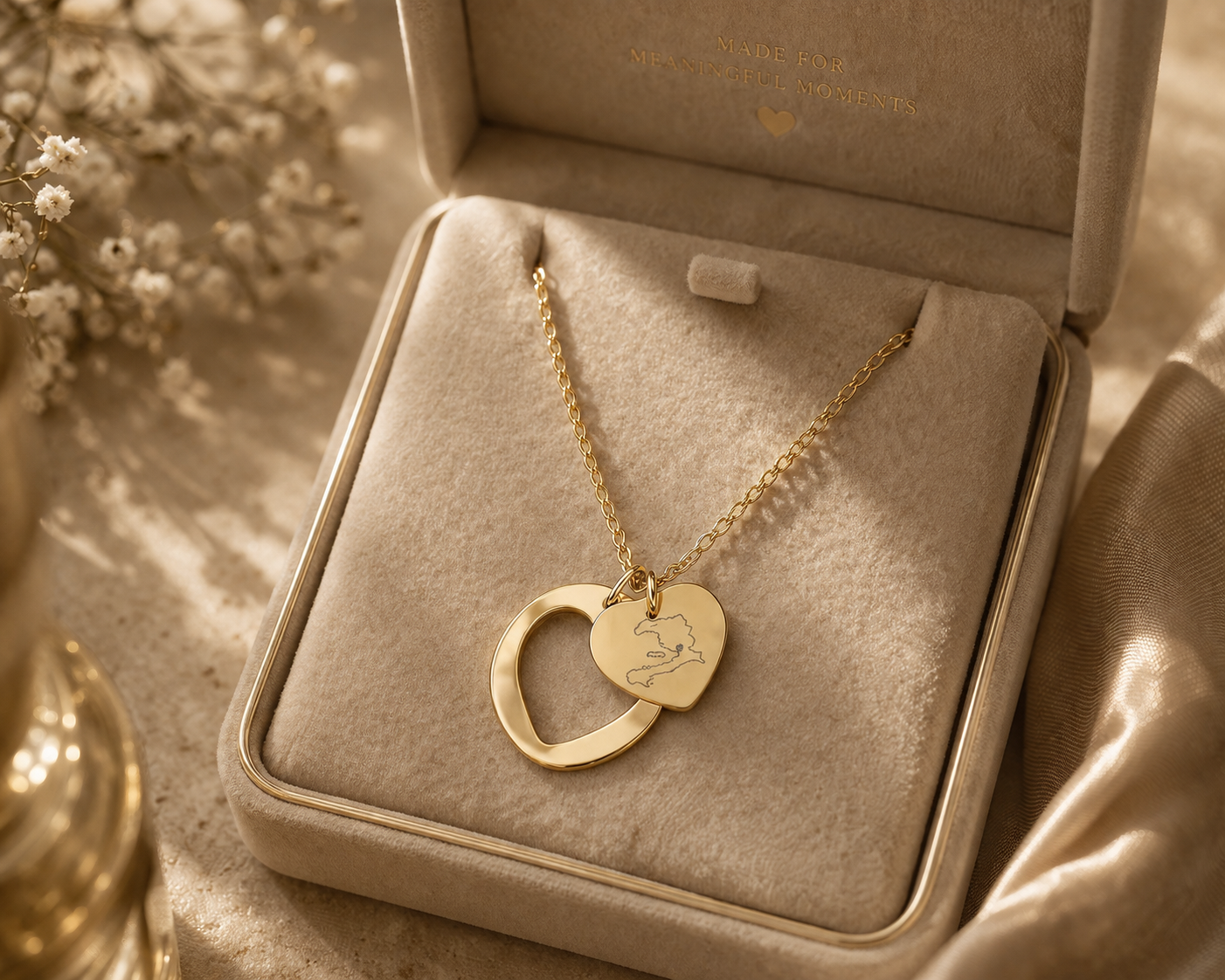 Héritage" Custom Heart Map Necklace