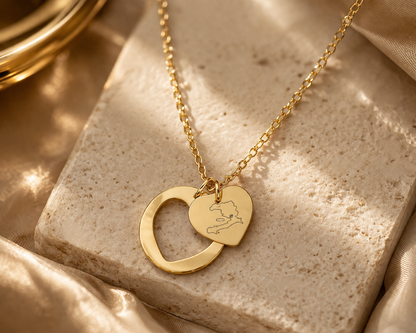 Héritage" Custom Heart Map Necklace