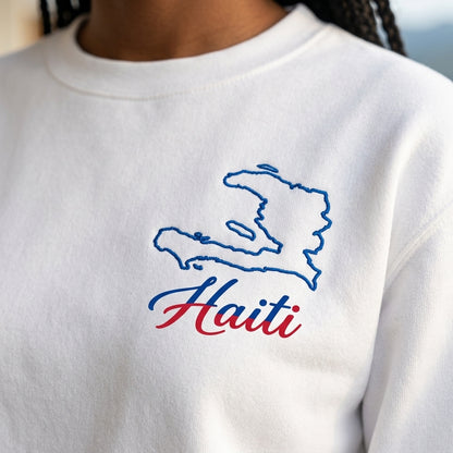 Haiti Heritage Crewneck — "Piti Piti Zwazo Fè Nich Li" Citadel Edition